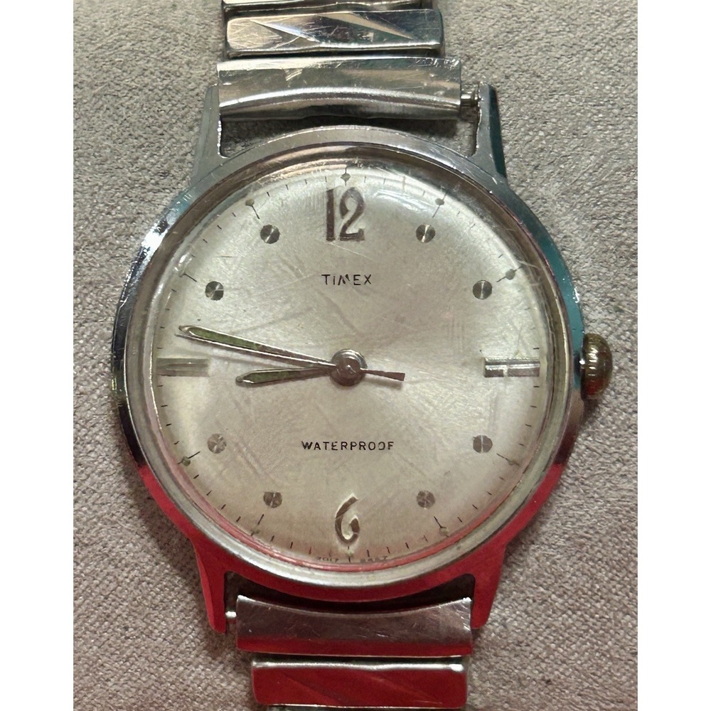 Vintage Timex 1967 Marlin Dot Dash Manual Wind C1640 Mens Watch Working